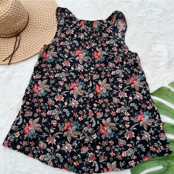 Express Sleeveless Black Floral High-Low Hem Top XS - Picture 3 of 4